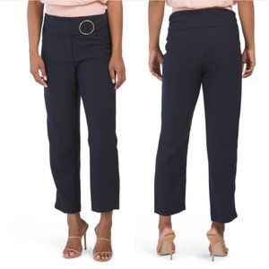 NANETTE LEPORE Belted Stretch Ankle Pants